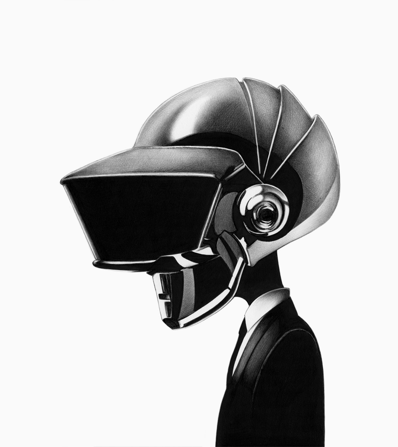  Joaquin Rodriguez ballpoint pen illustration boligrafo ilustracion Alter Daft Punk