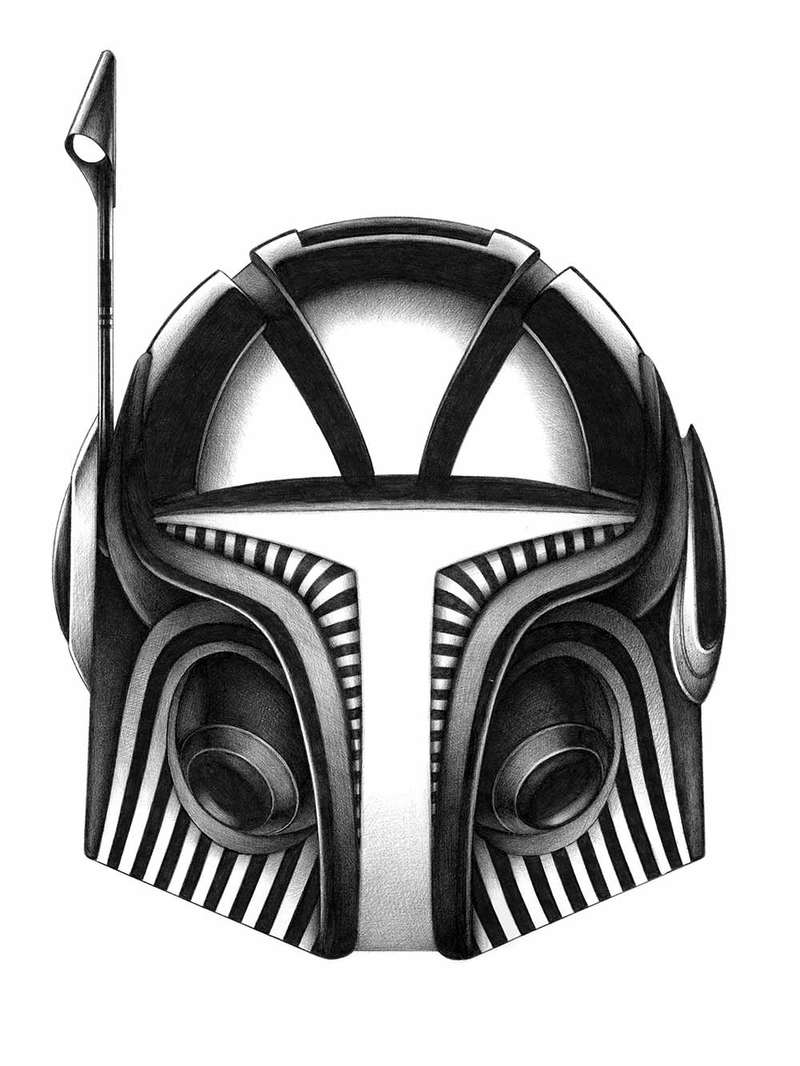 Joaquin Rodriguez Ilustracion Star Wars Bobba Fett Helmet