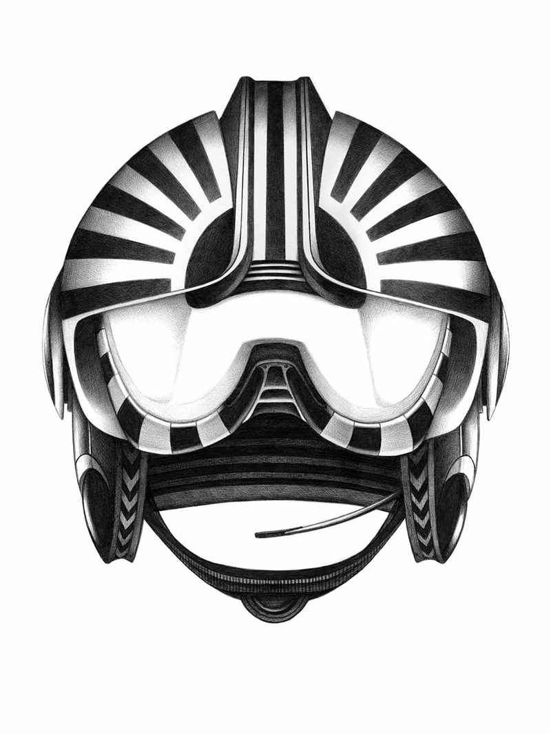 Joaquin Rodriguez Ilustracion Star Wars Luke Skywalker Helmet