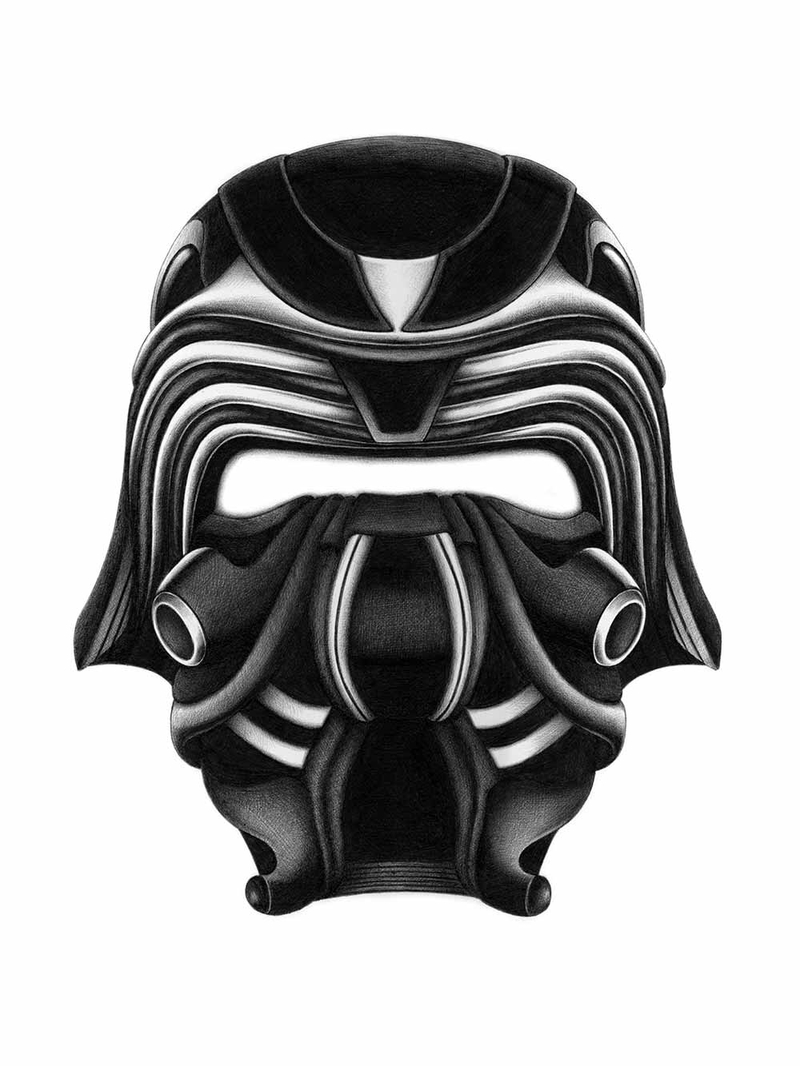 Joaquin Rodriguez Ilustracion Star Wars Kylo Ren Helmet